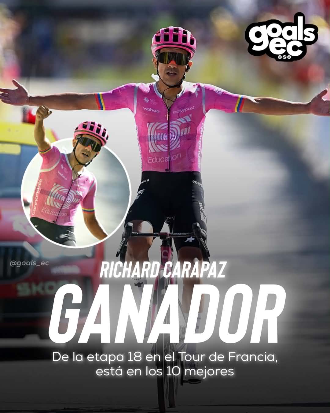 Carapaz vuelve a hacer historia: victoria de leyenda en la etapa 18 del Tour de Francia 2026