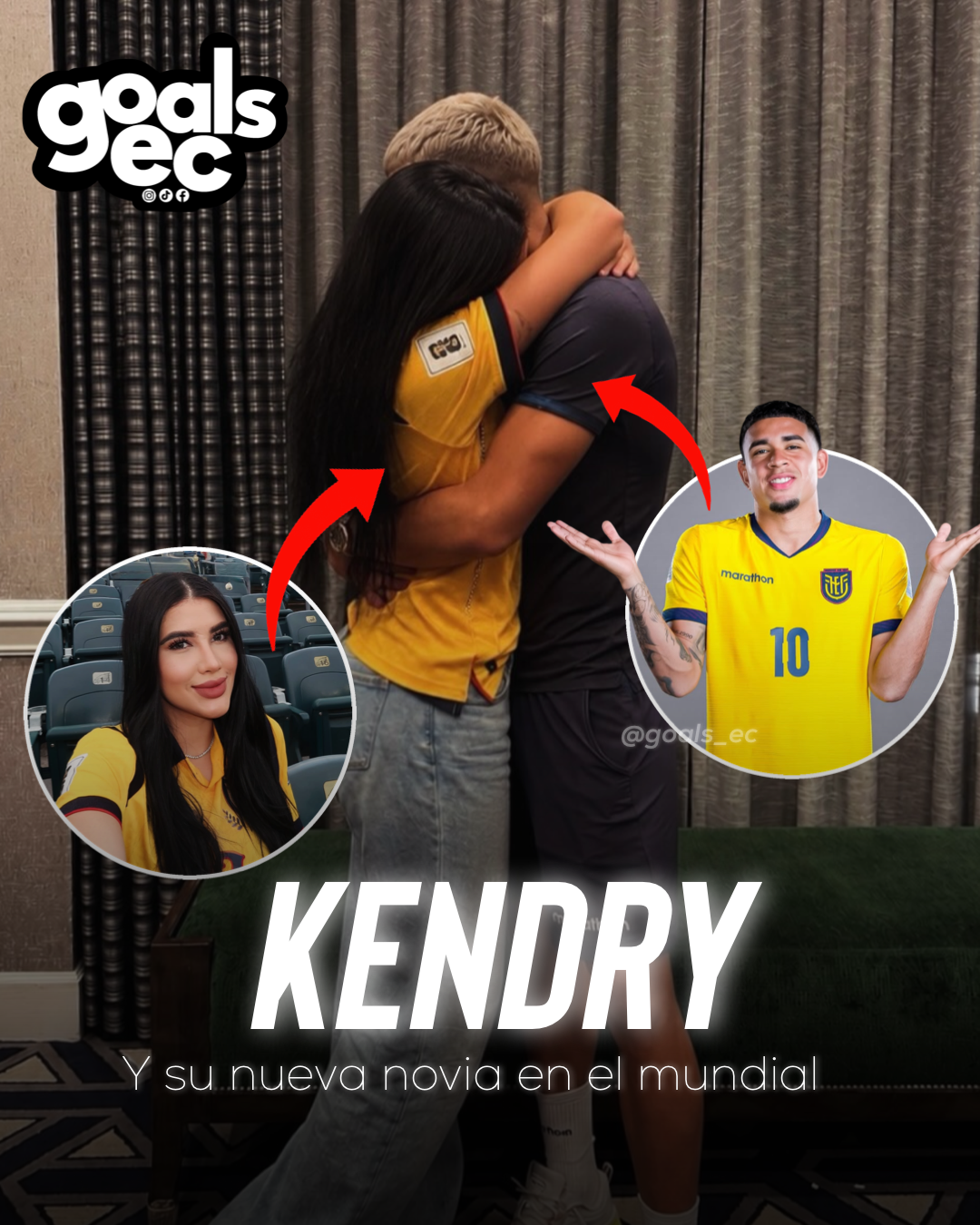 La novia de Kendry Páez lo visitó en la concentración de Ecuador y genera debate entre los hinchas